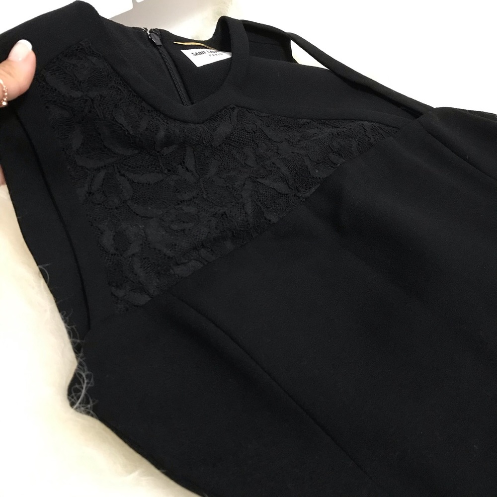 Black Saint Laurent dress with lace - Picture 5 of 6
